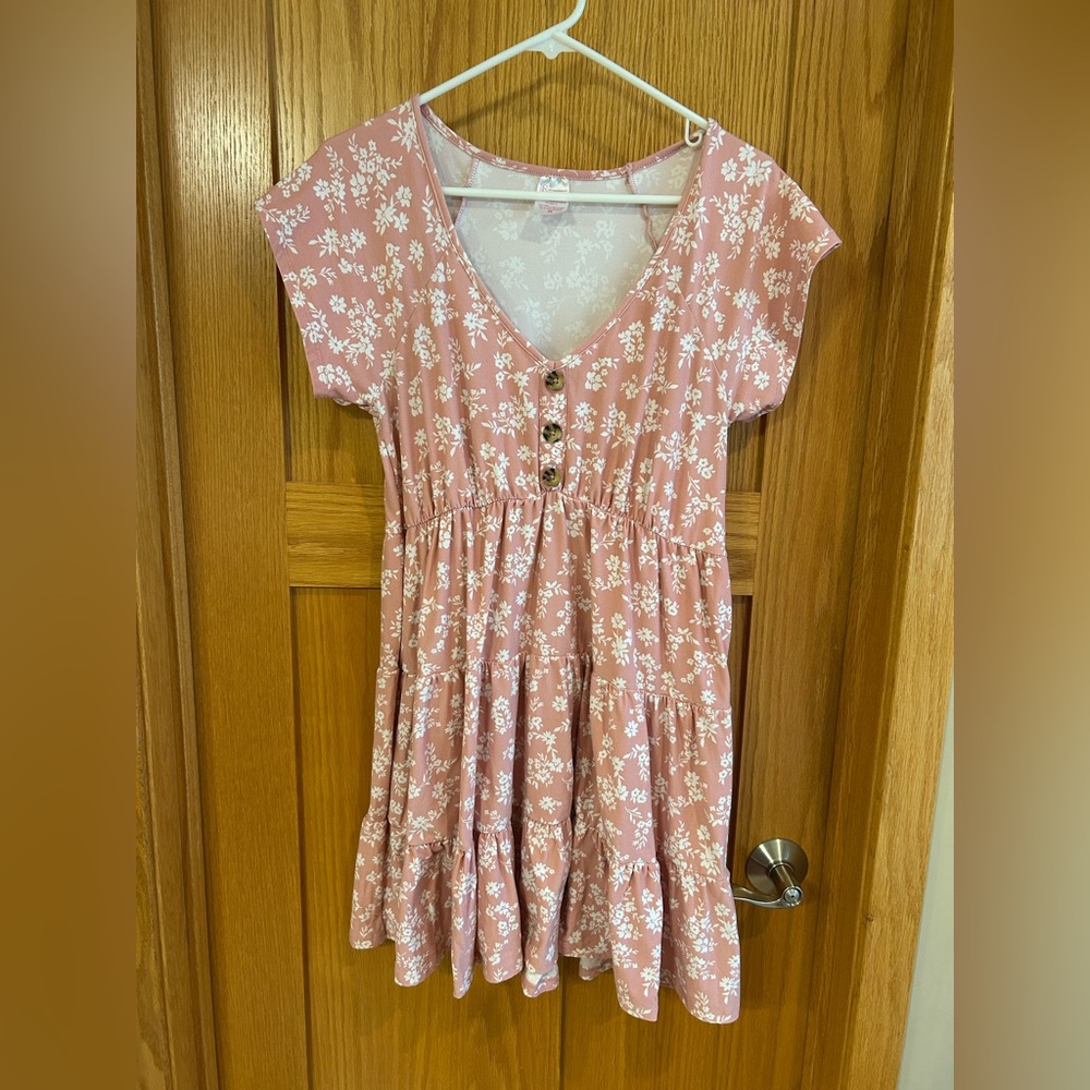Pink Floral Dress L